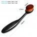 Zodaca Small Head Oval Cream Puff Cosmetic Toothbrush Shaped Powder Makeup Foundation Brush - Black/Brown