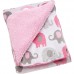 Little Bedding by NoJo Elephant Time Velboa Blanket, Pink