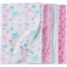 Gerber Newborn Baby Girl Flannel Receiving Blankets, 4-Pack